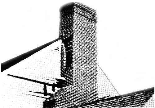 Photo d'une cheminée endommagée